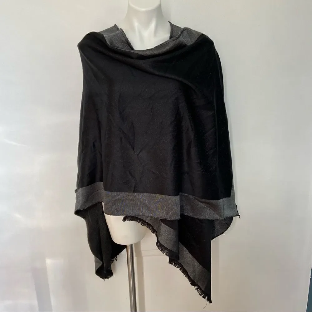 CK Metallic Knit Poncho Scarf Wrap